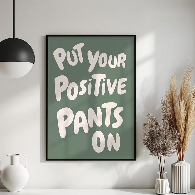 Home Decor Quotes On Wall - لوحة فنية جدارية حديثة خضراء بتصميم
