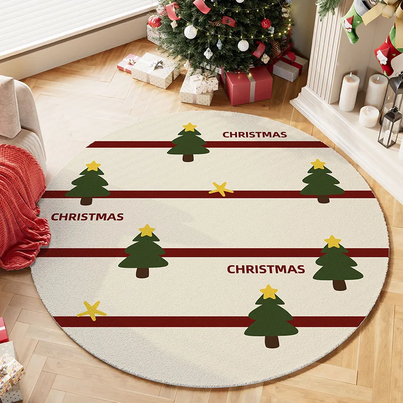 Home Xmas Decor Ideas - سجادة مستديرة - ديكور منزلي مريح
