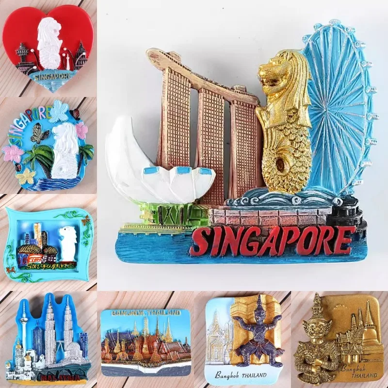 Home Decor Malaysia - سنغافورة السفر Merlion تذكارية ملصقات الثلاجة