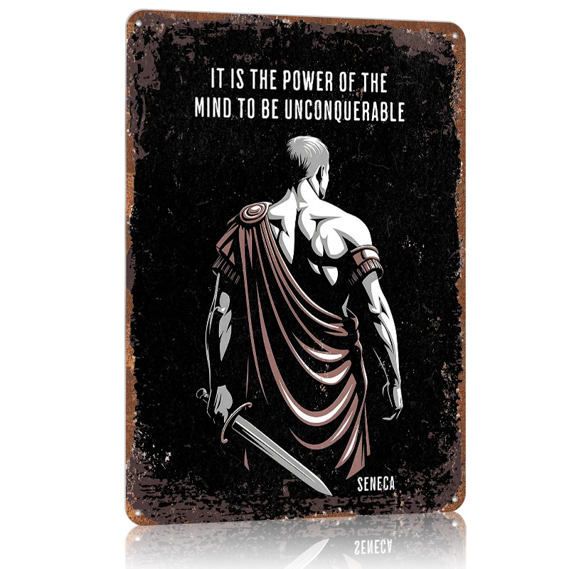 Home Decor Quotes On Wall - Seneca Stoic إقتباس ملصق معدني تين