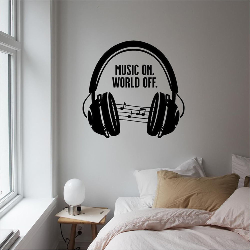 Home Decor Quotes On Wall - سماعة الموسيقى صور مطبوعة للحوائط يقتبس