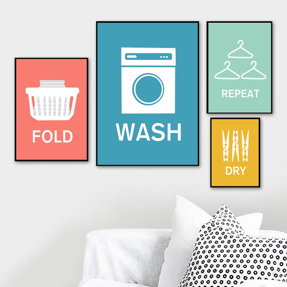Home Decor Quotes On Wall - ديكور المنزل غرفة الغسيل الحديثة الشمال