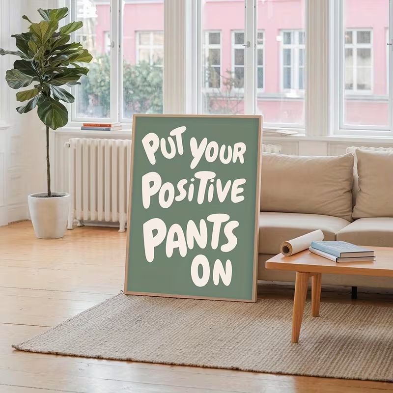 لوحة فنية جدارية حديثة خضراء ب - مراجعة Home Decor Quotes On Wall وسعره