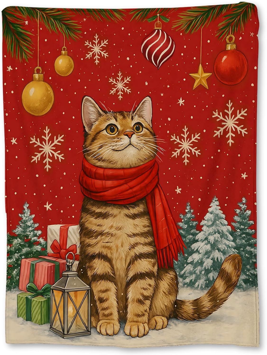 بطانية قطيفة دافئة بتصميم قطة  - مراجعة Home Xmas Decor Ideas وسعره
