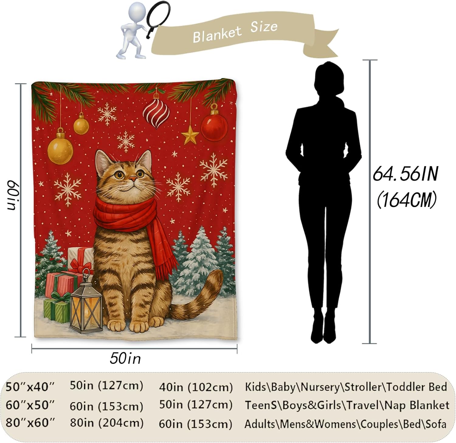 بطانية قطيفة دافئة بتصميم قطة  - مراجعة Home Xmas Decor Ideas وسعره
