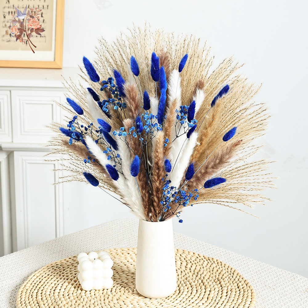 70 الجذعية الأزرق رقيق أرنب ذي - مراجعة Dried Flower Bouquet وسعره