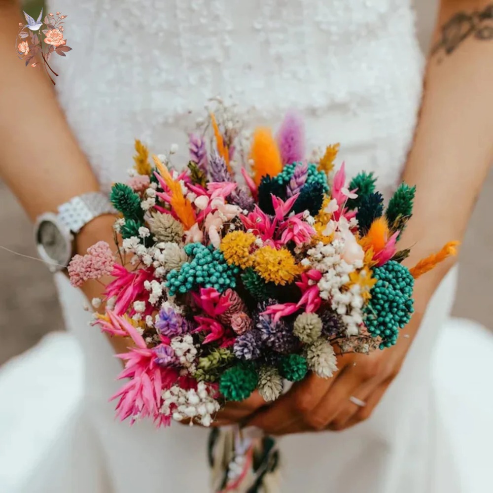 الزهور المجففة الملونة باقة ال - مراجعة Dried Flower Bouquet وسعره