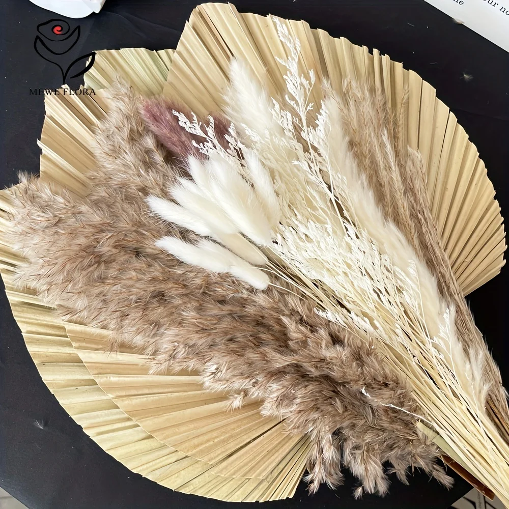 35 قطعة عشب بامباس الطبيعي بوه - مراجعة Dried Flower Bouquet وسعره