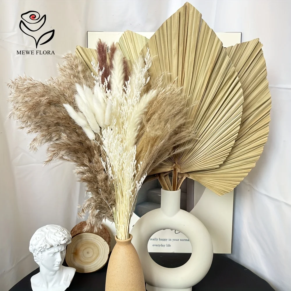 35 قطعة عشب بامباس الطبيعي بوه - مراجعة Dried Flower Bouquet وسعره