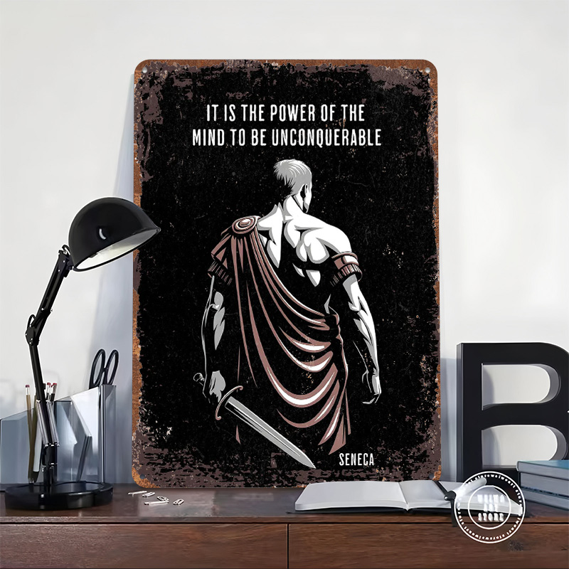 Seneca Stoic إقتباس ملصق معدني - مراجعة Home Decor Quotes On Wall وسعره