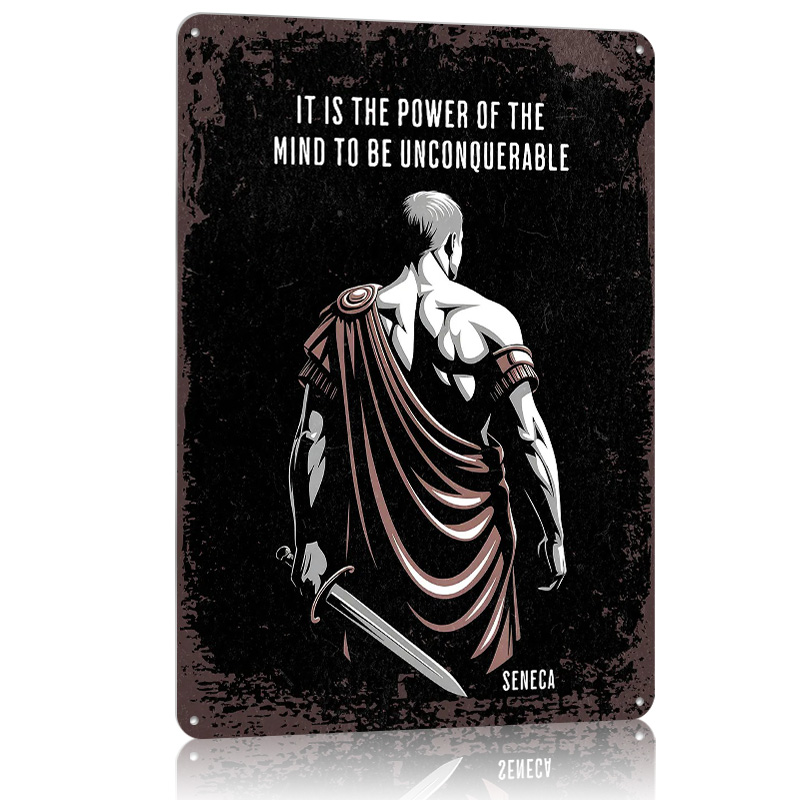 Seneca Stoic إقتباس ملصق معدني - مراجعة Home Decor Quotes On Wall وسعره