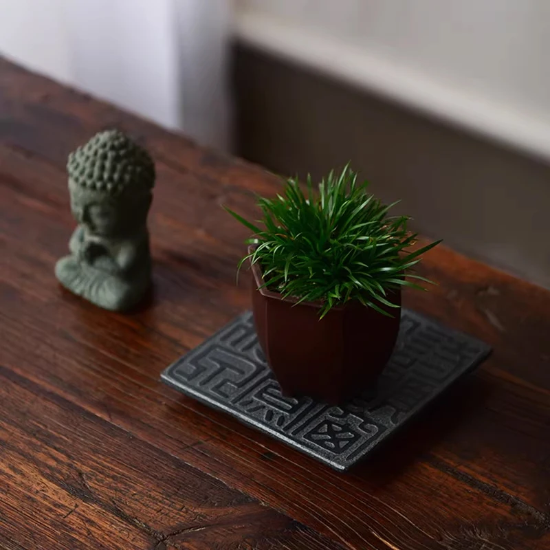 صينية شاي مربعة من الحجر، صيني - مراجعة Home Decor Zen Style وسعره