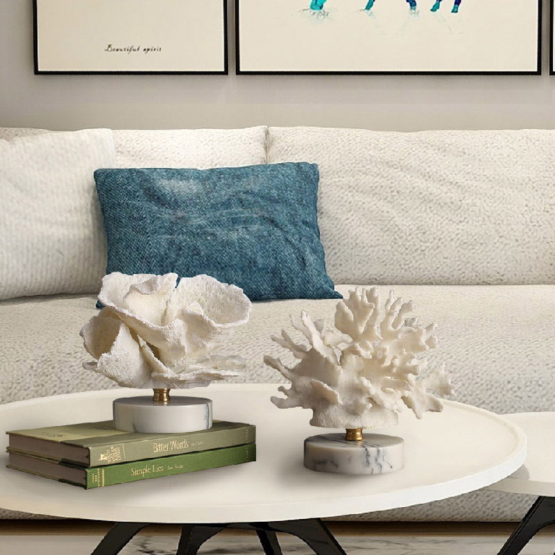 زينة من الراتنج على شكل مرجان  - مراجعة Home Decor Minimalist Style وسعره