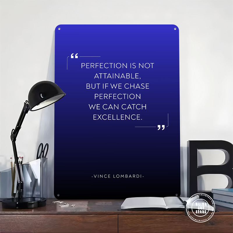 لوحة معدنية بعبارة فينس لومبار - مراجعة Home Decor Quotes On Wall وسعره