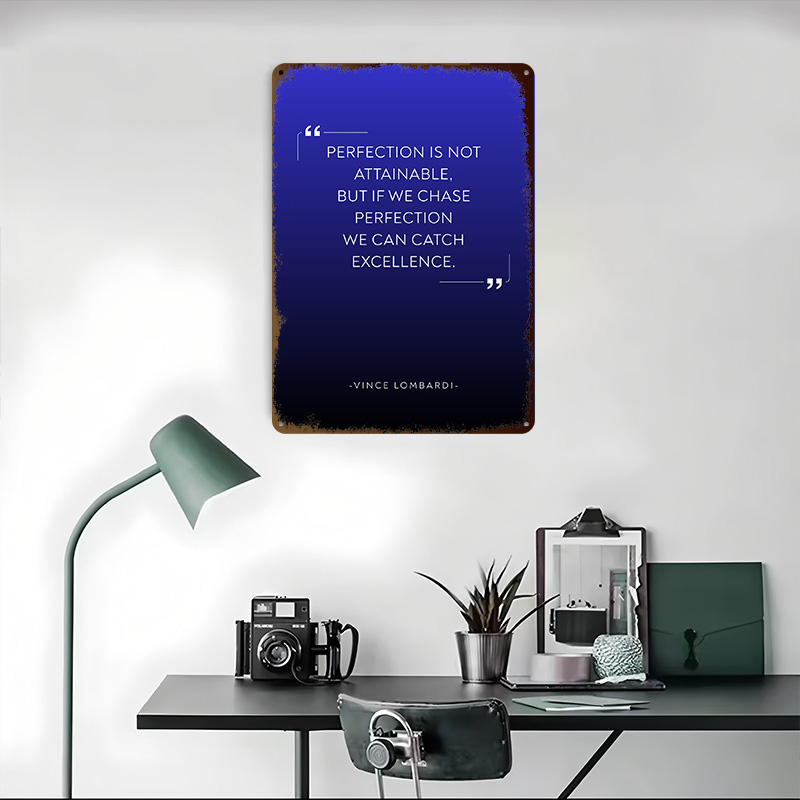 لوحة معدنية بعبارة فينس لومبار - مراجعة Home Decor Quotes On Wall وسعره