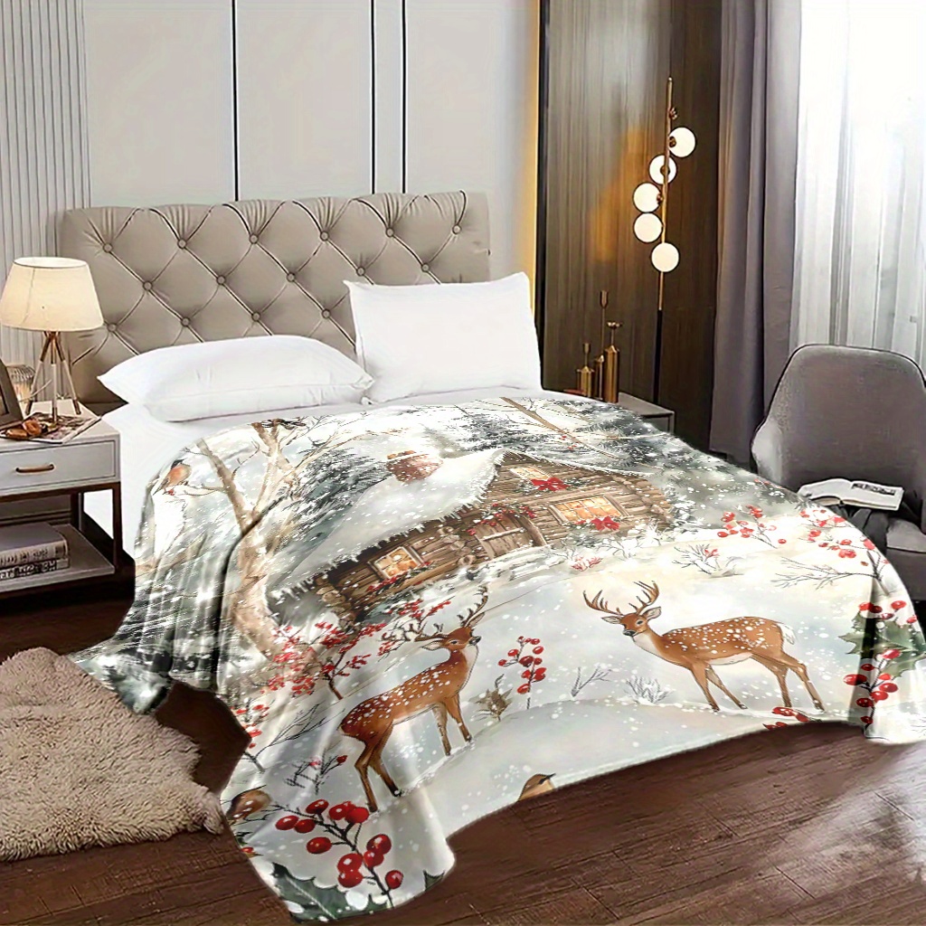 قطعة واحدة من بطانية الغزلان ل - مراجعة Home Xmas Decor Ideas وسعره
