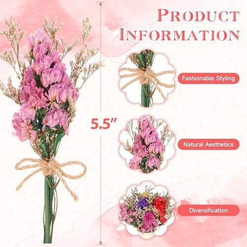 باقة زهور مجففة صغيرة طبيعية م - مراجعة Dried Flower Bouquet وسعره